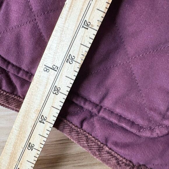 Eddie Bauer Women’s Quilted Barn Jacket Burgundy Corduroy Trim Size Small - Picture 11 of 11